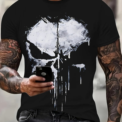 POWQUE URBAN STYLE Skull 3D Print Men's T-Shirt - POWQUE URBAN STYLE