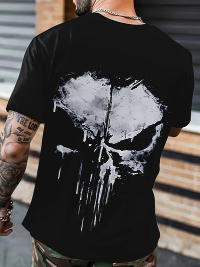 POWQUE URBAN STYLE Skull 3D Print Men's T-Shirt - POWQUE URBAN STYLE
