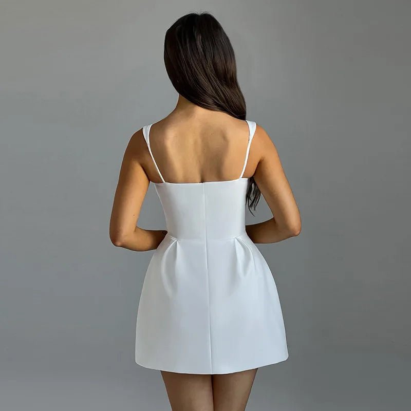 POWQUE URBAN STYLE Strapless Corset Mini Dress White - POWQUE URBAN STYLE