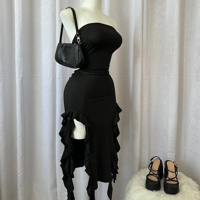POWQUE URBAN STYLE Summer Ruffle Dress for Women - POWQUE URBAN STYLE