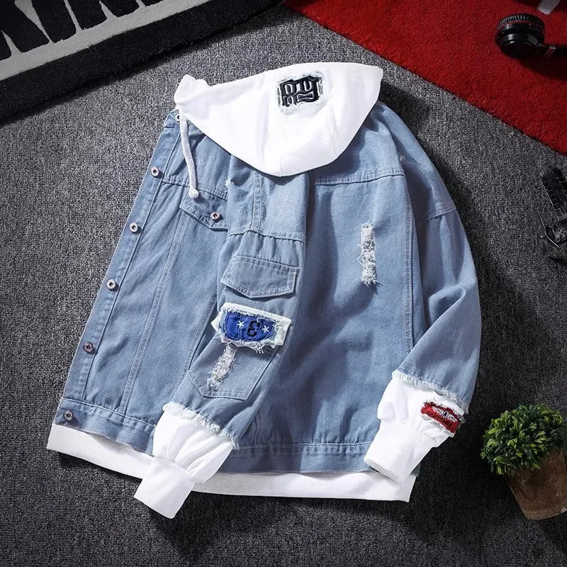 POWQUE URBAN STYLE Unisex Denim Jacket – Bold Streetwear - POWQUE URBAN STYLE