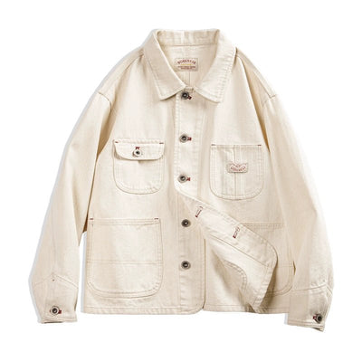 POWQUE URBAN STYLE White Denim Crop Shirt - POWQUE URBAN STYLE
