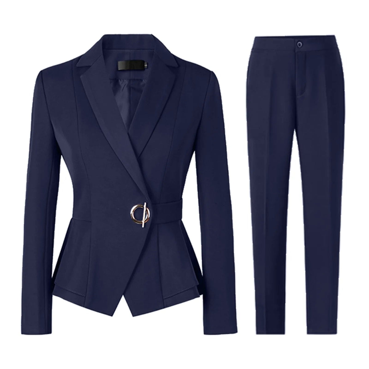 POWQUE URBAN STYLE Women's Business Suit Set Navy - POWQUE URBAN STYLE