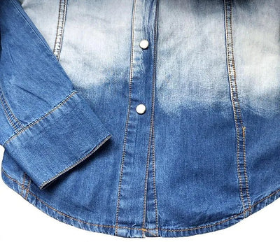 POWQUE URBAN STYLE Women's Denim Shirt Jacket - Stylish Urban Wear - POWQUE URBAN STYLE