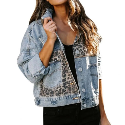 POWQUE Urban Style Women's Distressed Denim Jacket - POWQUE URBAN STYLE