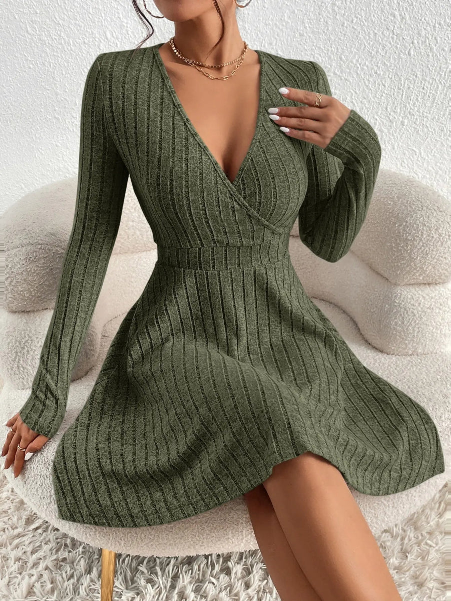 POWQUE URBAN STYLE Women's Knit Bodycon Midi Dress - POWQUE URBAN STYLE