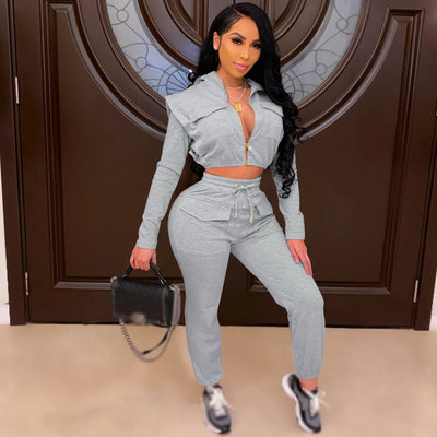POWQUE URBAN STYLE Women's Two - Piece Tracksuit Set - POWQUE URBAN STYLE