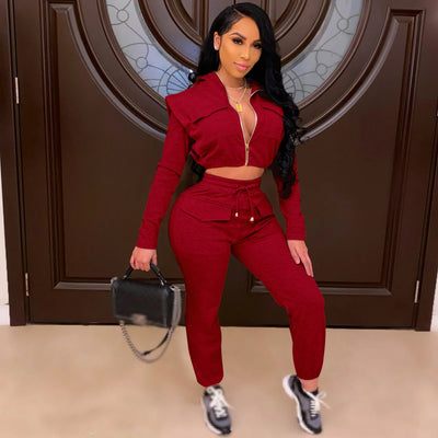 POWQUE URBAN STYLE Women's Two - Piece Tracksuit Set - POWQUE URBAN STYLE