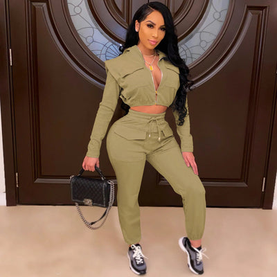 POWQUE URBAN STYLE Women's Two - Piece Tracksuit Set - POWQUE URBAN STYLE