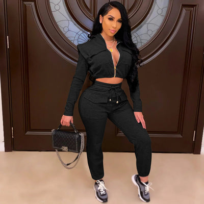 POWQUE URBAN STYLE Women's Two - Piece Tracksuit Set - POWQUE URBAN STYLE