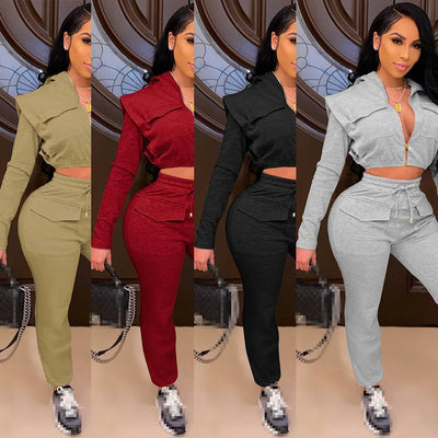 POWQUE URBAN STYLE Women's Two - Piece Tracksuit Set - POWQUE URBAN STYLE