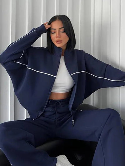 POWQUE URBAN STYLE Women's Urban Tracksuit Set - Trendy Cargo Design - POWQUE URBAN STYLE