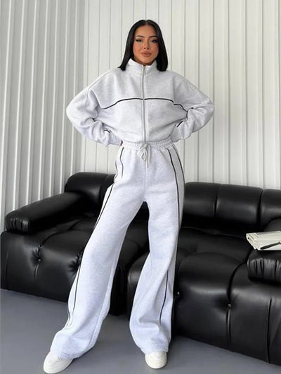 POWQUE URBAN STYLE Women's Urban Tracksuit Set - Trendy Cargo Design - POWQUE URBAN STYLE