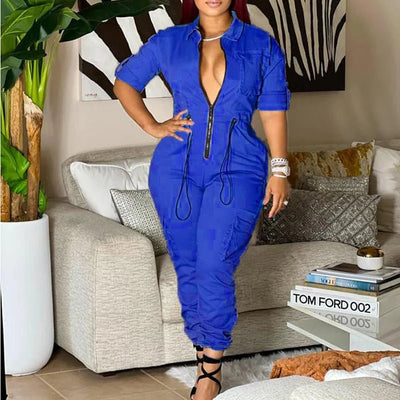 POWQUE URBAN STYLE Women's Urban Tracksuit Set - Trendy Cargo Design - POWQUE URBAN STYLE