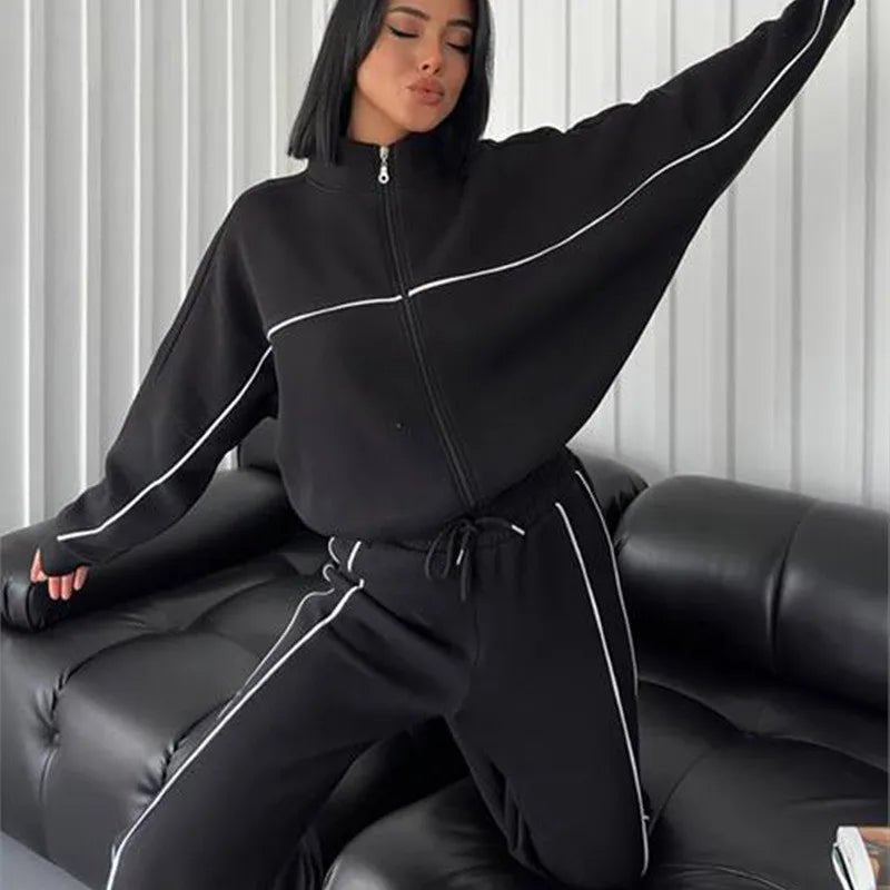 POWQUE URBAN STYLE Women's Urban Tracksuit Set - Trendy Cargo Design - POWQUE URBAN STYLE