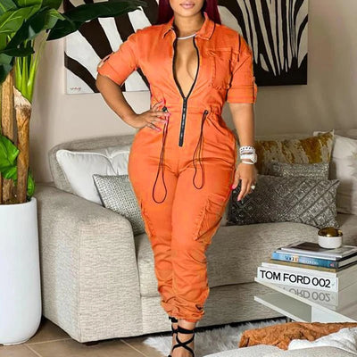 POWQUE URBAN STYLE Women's Urban Tracksuit Set - Trendy Cargo Design - POWQUE URBAN STYLE