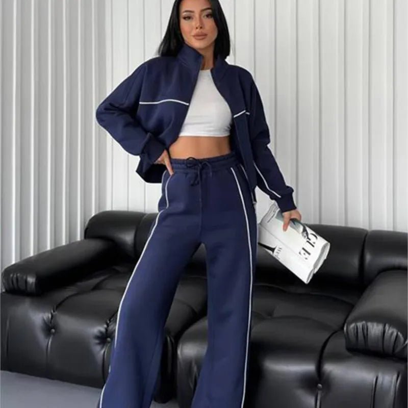 POWQUE URBAN STYLE Women's Urban Tracksuit Set - Trendy Cargo Design - POWQUE URBAN STYLE