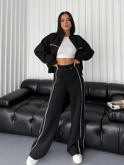 POWQUE URBAN STYLE Women's Urban Tracksuit Set - Trendy Cargo Design - POWQUE URBAN STYLE