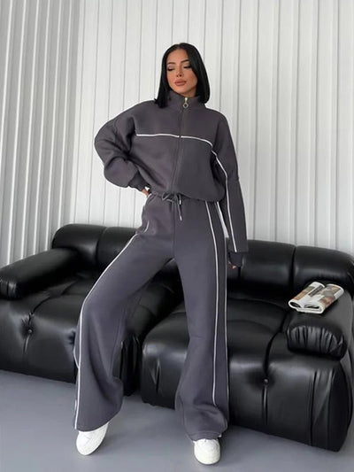 POWQUE URBAN STYLE Women's Urban Tracksuit Set - Trendy Cargo Design - POWQUE URBAN STYLE