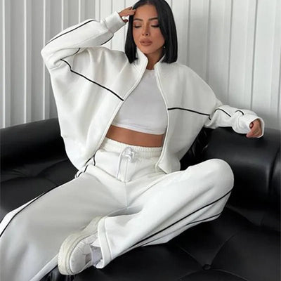 POWQUE URBAN STYLE Women's Urban Tracksuit Set - Trendy Cargo Design - POWQUE URBAN STYLE