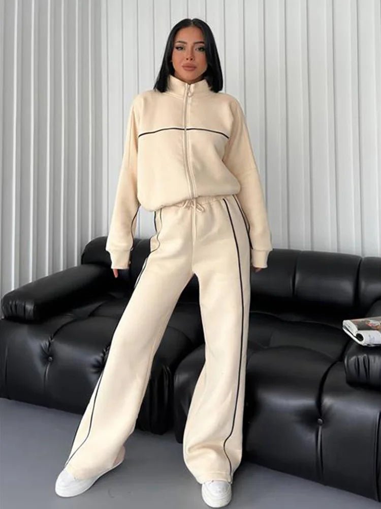 POWQUE URBAN STYLE Women's Urban Tracksuit Set - Trendy Cargo Design - POWQUE URBAN STYLE