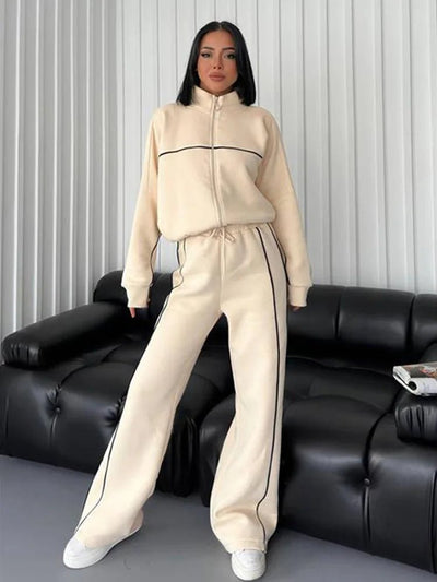 POWQUE URBAN STYLE Women's Urban Tracksuit Set - Trendy Cargo Design - POWQUE URBAN STYLE