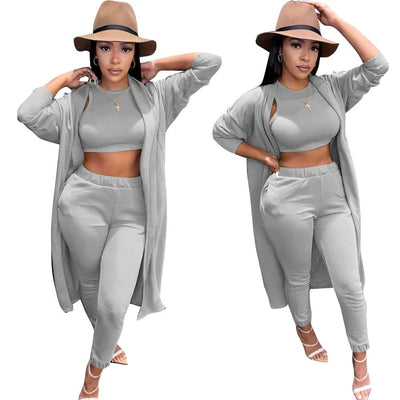 POWQUE URBAN STYLE Women's Winter Sweatsuit Set - 3 - Piece Cozy Tracksuit - POWQUE URBAN STYLE