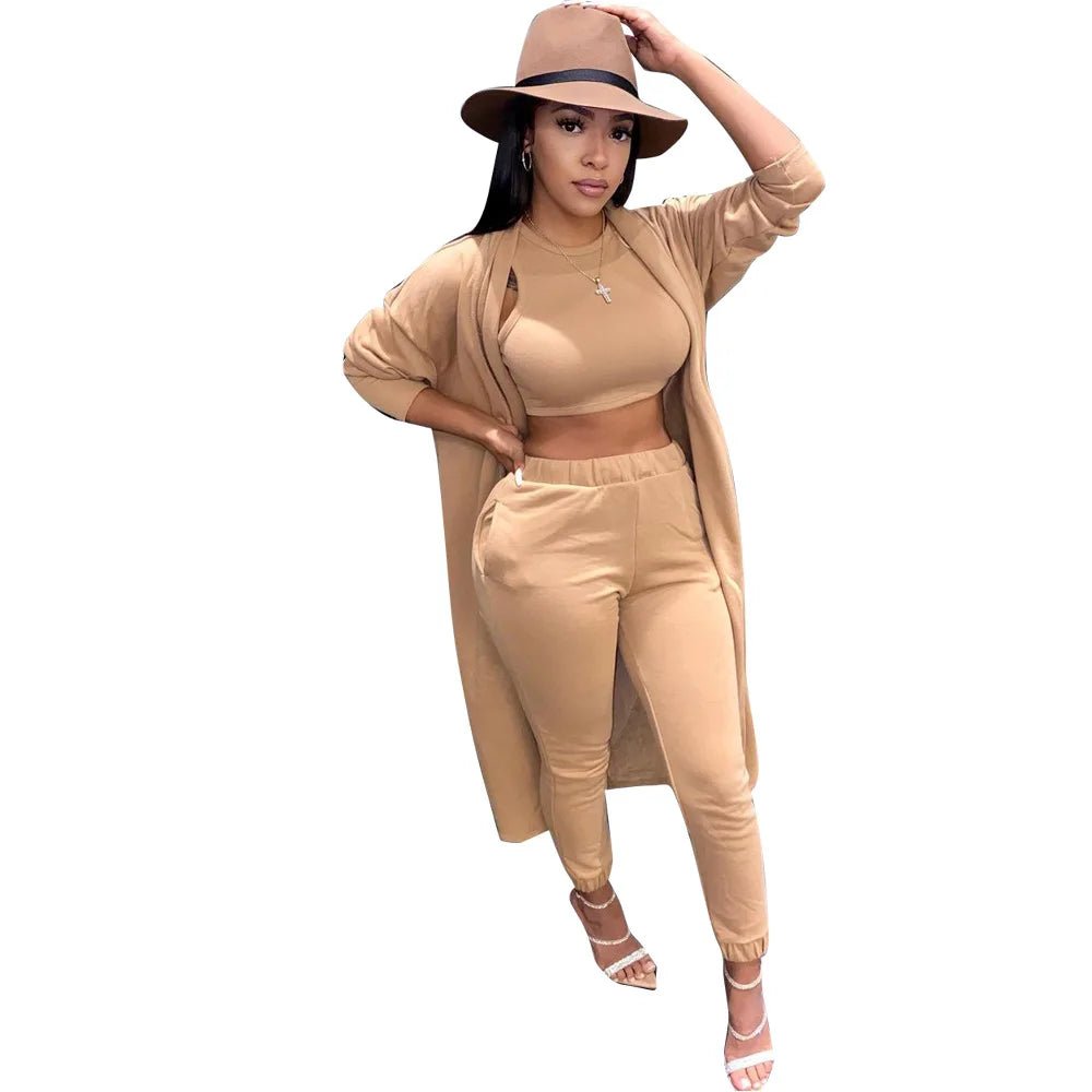 POWQUE URBAN STYLE Women's Winter Sweatsuit Set - 3 - Piece Cozy Tracksuit - POWQUE URBAN STYLE