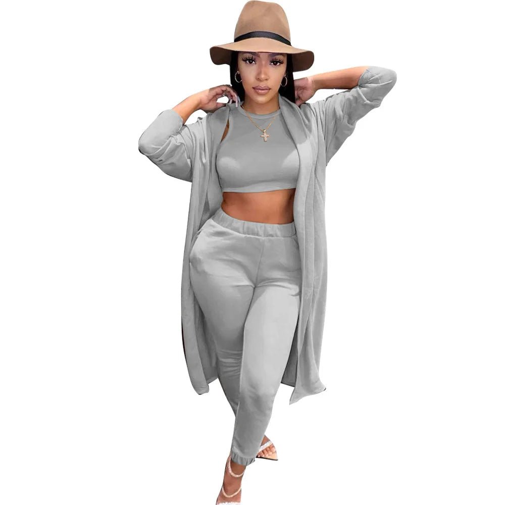 POWQUE URBAN STYLE Women's Winter Sweatsuit Set - 3 - Piece Cozy Tracksuit - POWQUE URBAN STYLE