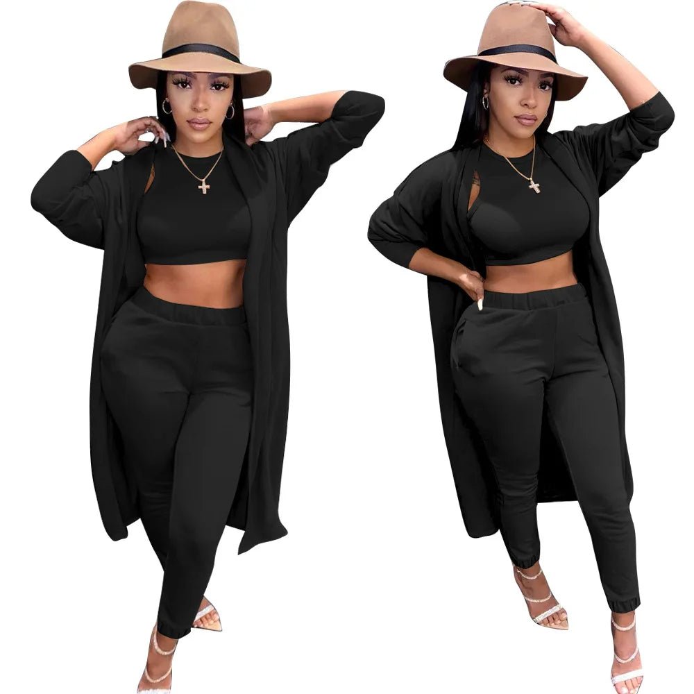 POWQUE URBAN STYLE Women's Winter Sweatsuit Set - 3 - Piece Cozy Tracksuit - POWQUE URBAN STYLE