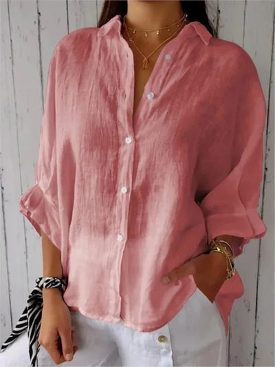 POWQUE Urban Women Cotton Linen Blouse Jacket - POWQUE URBAN STYLE
