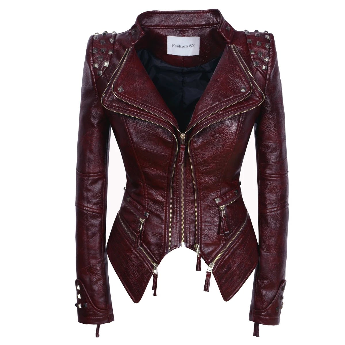 POWQUE Urban Women's Punk Rivet Denim Jacket - POWQUE URBAN STYLE