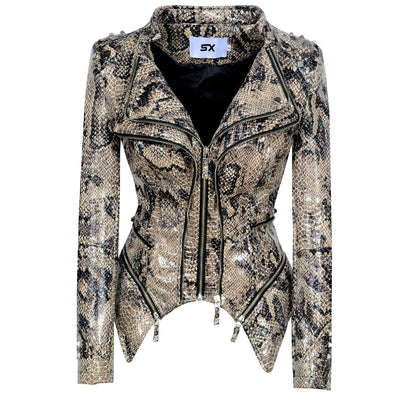 POWQUE Urban Women's Punk Rivet Denim Jacket - POWQUE URBAN STYLE