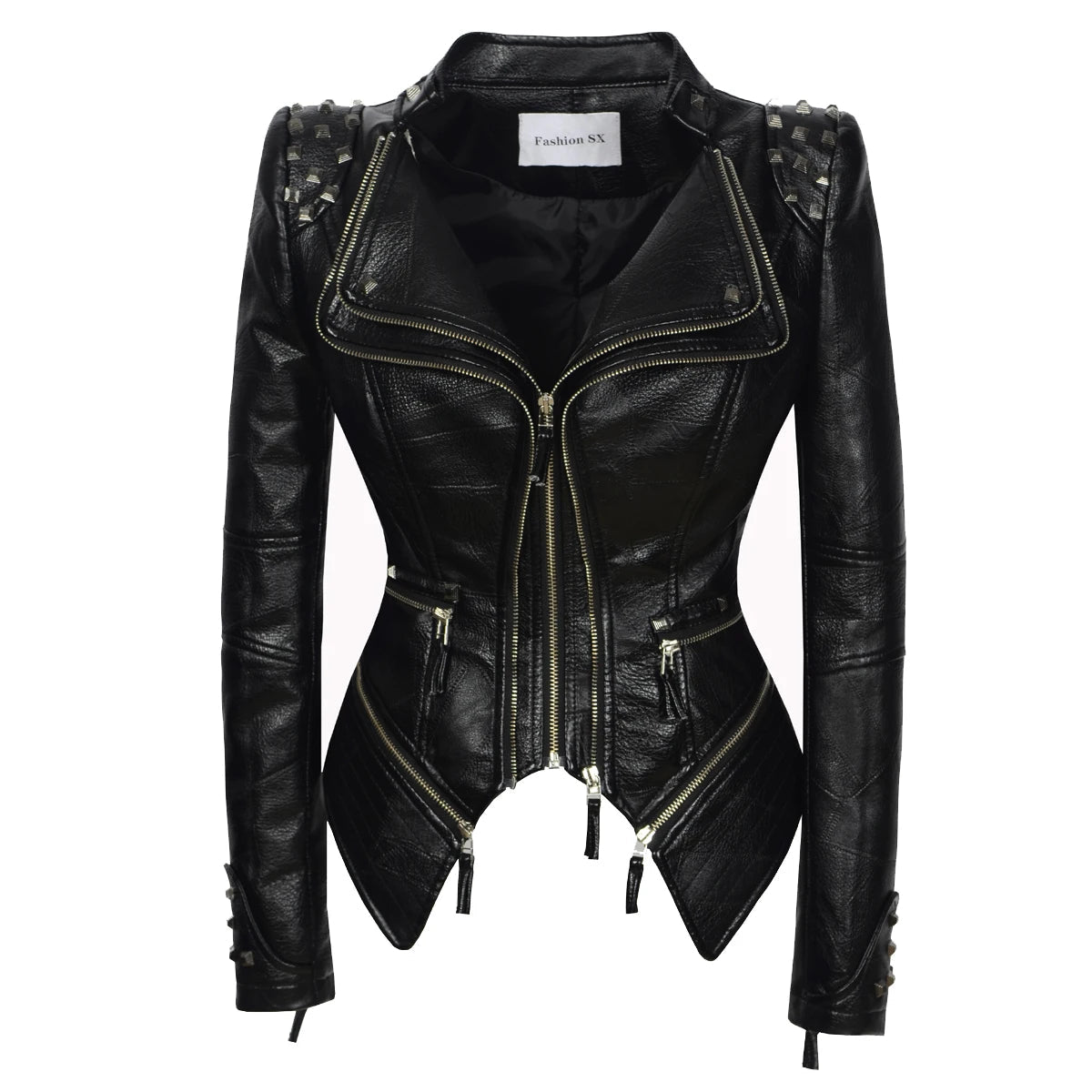 POWQUE Urban Women's Punk Rivet Denim Jacket - POWQUE URBAN STYLE