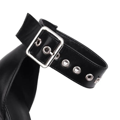 Punk Stiletto Sandals with Metal Detail - POWQUE URBAN STYLE