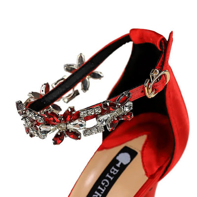 Stunning 9cm Crystal Stiletto Sandals - POWQUE URBAN STYLE
