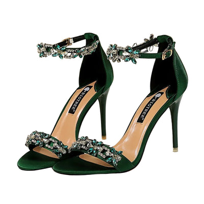 Stunning 9cm Crystal Stiletto Sandals - POWQUE URBAN STYLE