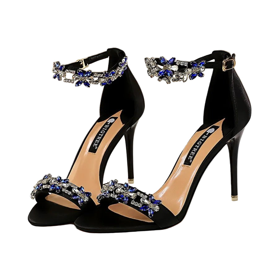 Stunning 9cm Crystal Stiletto Sandals - POWQUE URBAN STYLE