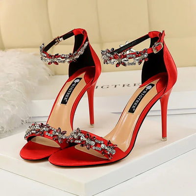 Stunning 9cm Crystal Stiletto Sandals - POWQUE URBAN STYLE