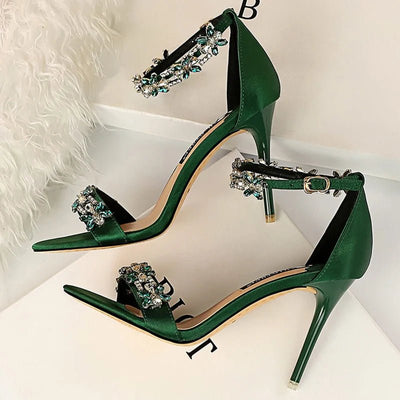 Stunning 9cm Crystal Stiletto Sandals - POWQUE URBAN STYLE