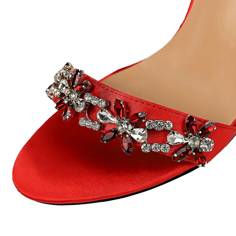 Stunning 9cm Crystal Stiletto Sandals - POWQUE URBAN STYLE