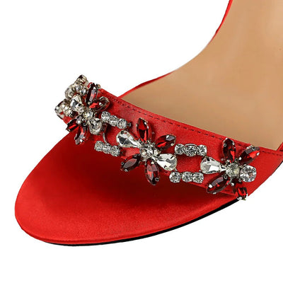 Stunning 9cm Crystal Stiletto Sandals - POWQUE URBAN STYLE