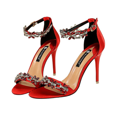Stunning 9cm Crystal Stiletto Sandals - POWQUE URBAN STYLE