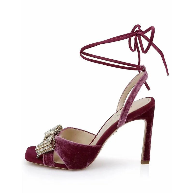 Stunning Rhinestone Bow Stiletto Heels - POWQUE URBAN STYLE