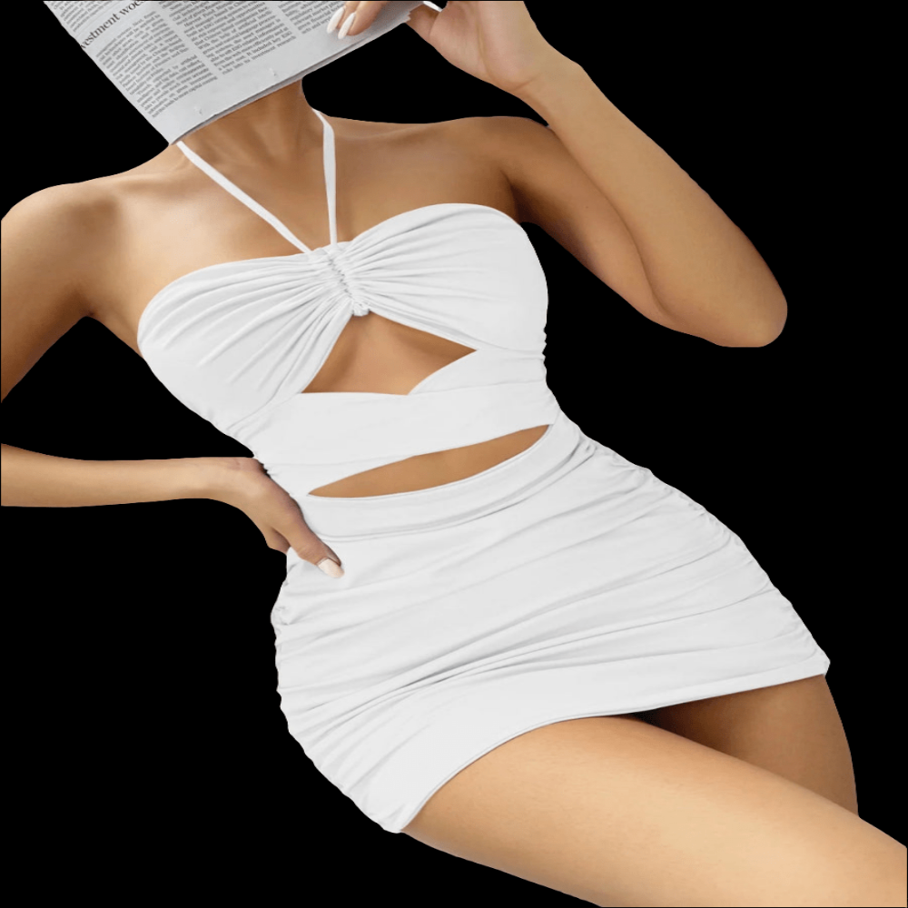 Summer Halter Strapless Women's Dress Black Sleeveless Bodycon Dress Sexy Backless Cocktail Party Dress. POWQUE Urban Style