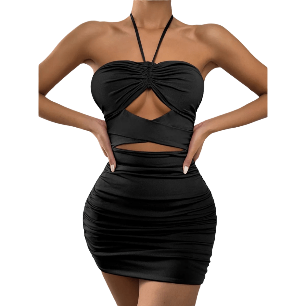 Summer Halter Strapless Women's Dress Black Sleeveless Bodycon Dress Sexy Backless Cocktail Party Dress. POWQUE Urban Style