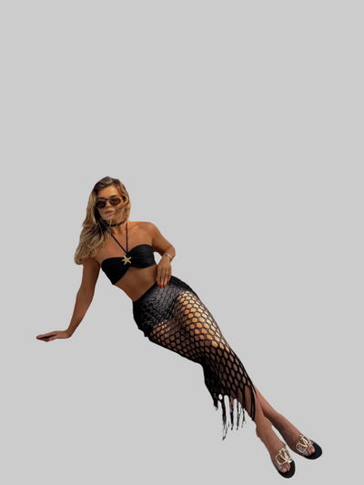 High-leg bandage bikini set with high waist design, 3-piece swimwear for women’s beach style – POWQUE Urban Style