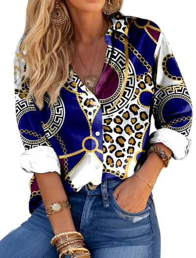 Trendy Oversized Leopard Print Shirt - POWQUE URBAN STYLE