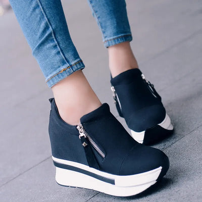 Women's Slip-On Wedge Sneakers for Comfort & Style - POWQUE URBAN STYLE