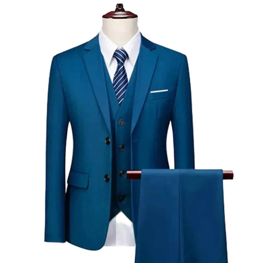 Men's Slim Fit Business Suit - 2 Piece Set - Powque rban style